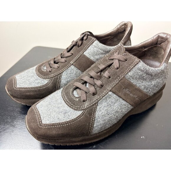 $620 Santoni Suede Leather & Wool Womens Sneakers 5.5 5 1/2 - Picture 2 of 8